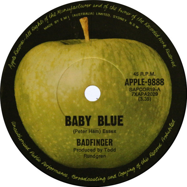 Badfinger : Baby Blue (7", Single, Mono, RE)
