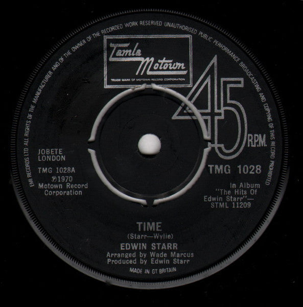 Edwin Starr : Time / Running Back And Forth (7", Single, RE, 4-p)