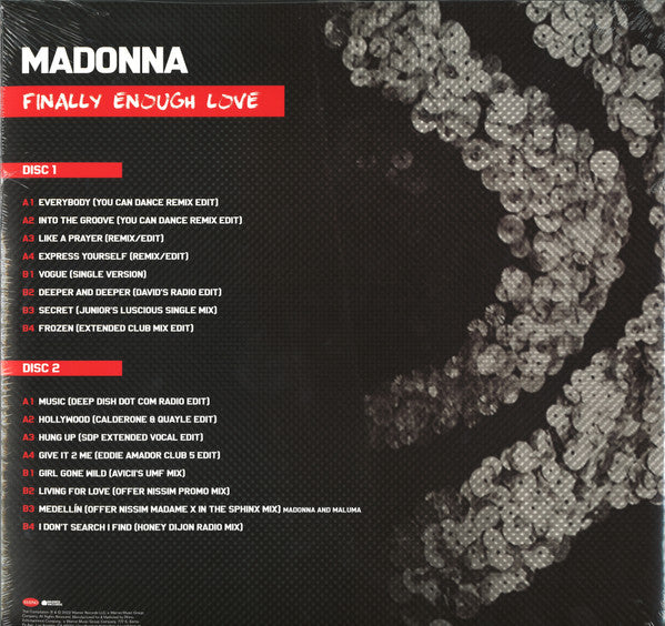 Madonna : Finally Enough Love (2xLP, Comp, RM, Red)