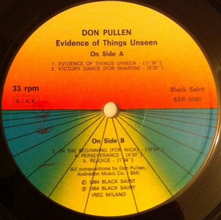 Don Pullen : Evidence Of Things Unseen (LP, Album)