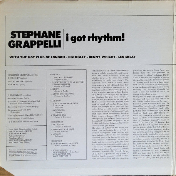 Stéphane Grappelli with The Hot Club Of London* : I Got Rhythm! (2xLP, Album)