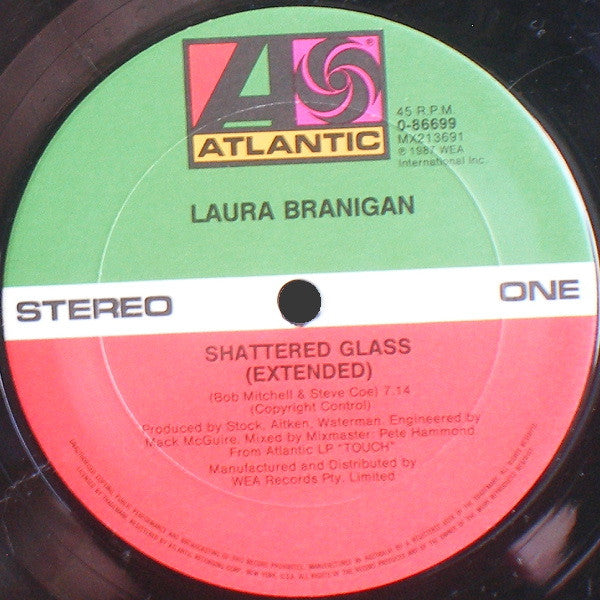 Laura Branigan : Shattered Glass (12", Single)