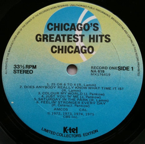 Chicago (2) : Chicago Greatest Hits (2 Album Set) (2xLP, Comp, Gat)