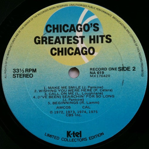 Chicago (2) : Chicago Greatest Hits (2 Album Set) (2xLP, Comp, Gat)