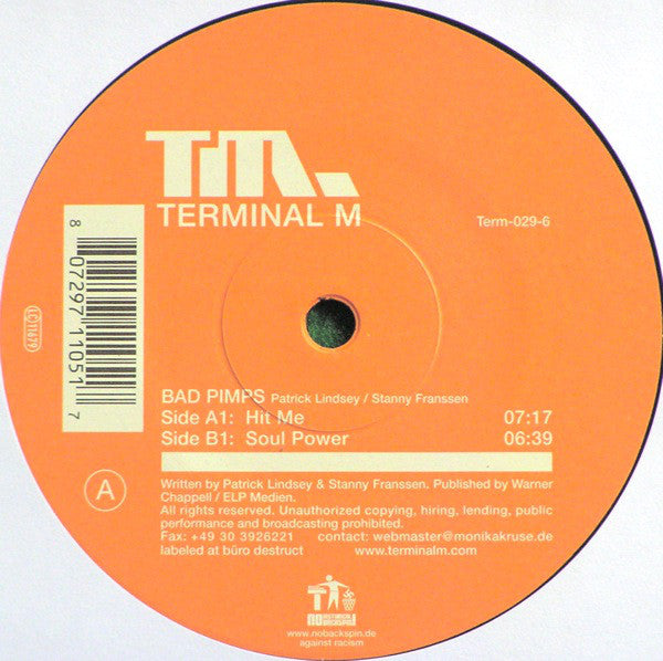 Bad Pimps : Hit Me (12")