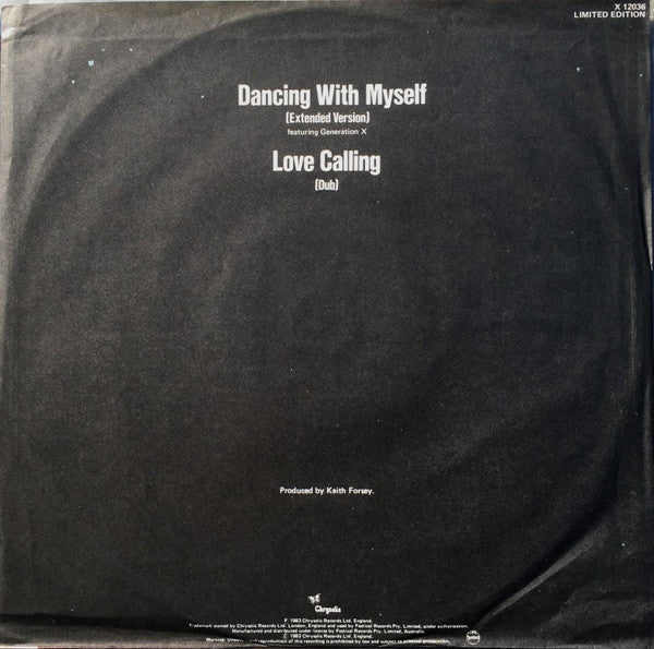 Billy Idol : Dancing With Myself (12", Single, Ltd)