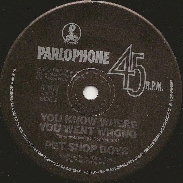 Pet Shop Boys : It's A Sin (7", Single)