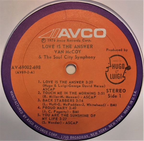 Van McCoy & The Soul City Symphony : Love Is The Answer (LP)