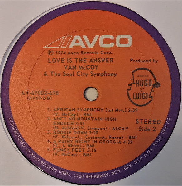 Van McCoy & The Soul City Symphony : Love Is The Answer (LP)