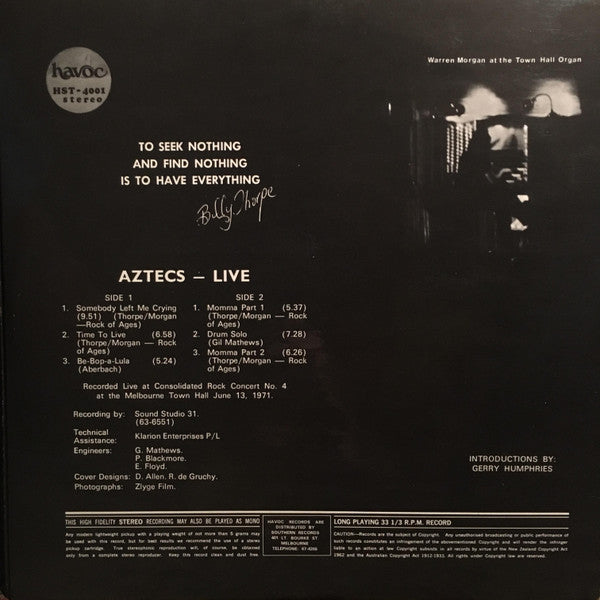 Aztecs* : Live (LP)