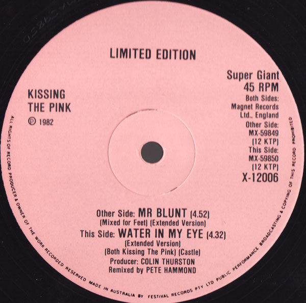 Kissing The Pink : Mr Blunt (12", Ltd)