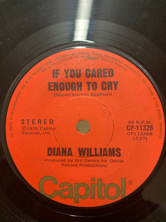 Diana Williams (2) : Teddy Bear's Last Ride (7", Single, Promo)