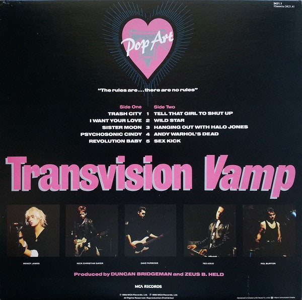 Transvision Vamp : Pop Art (LP, Album)