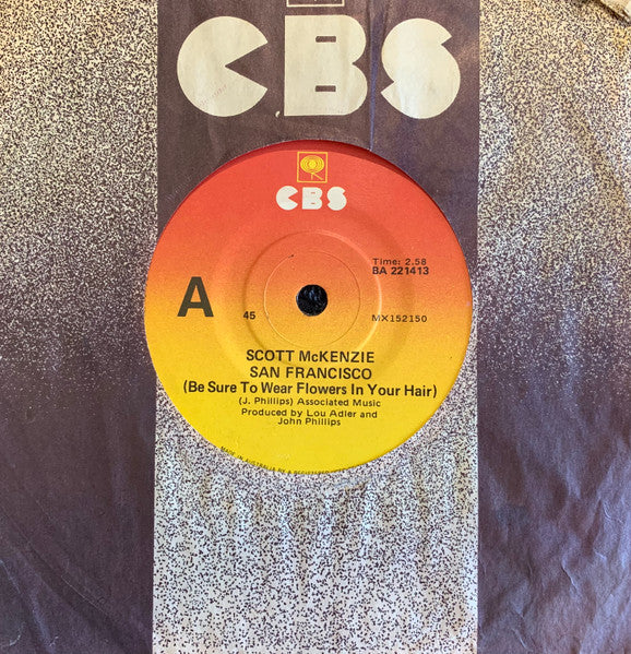Scott McKenzie : San Francisco (Be Sure To Wear Flowers In Your Hair) (7", Single, RP)