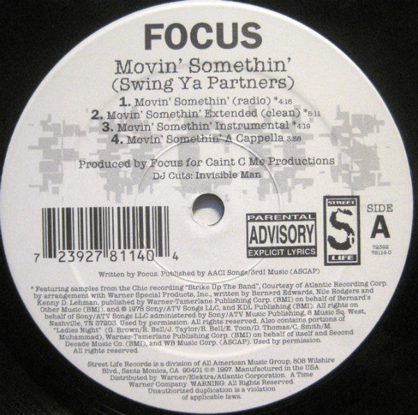 Focus (4) : Movin&#39; Somethin&#39; (Swing Ya Partners) (12&quot;, Single)