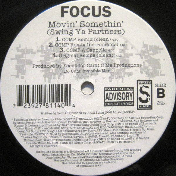 Focus (4) : Movin' Somethin' (Swing Ya Partners) (12", Single)