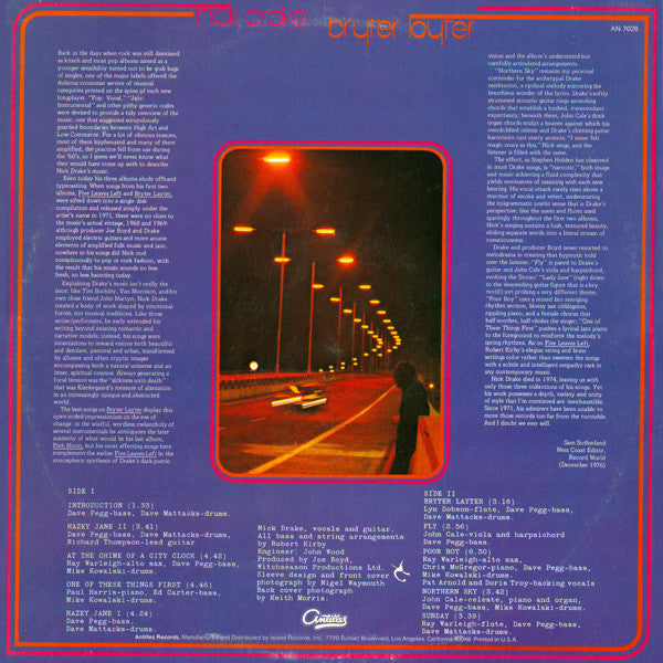 Nick Drake : Bryter Layter (LP, Album, RE, Ter)