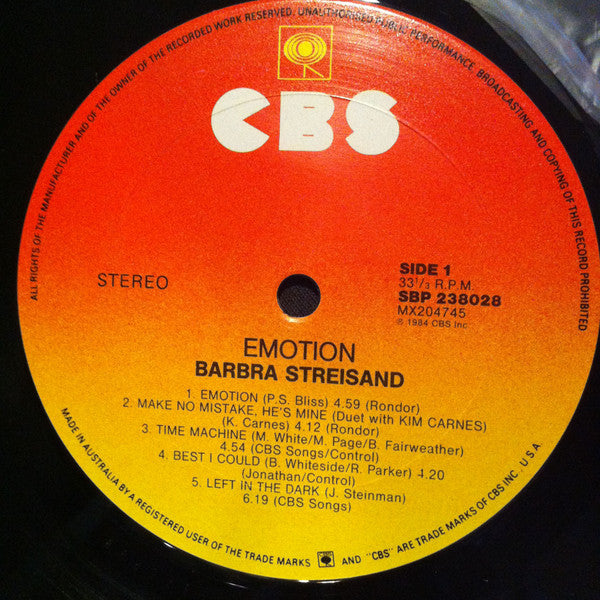 Barbra Streisand : Emotion (LP, Album)