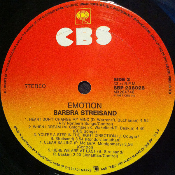 Barbra Streisand : Emotion (LP, Album)