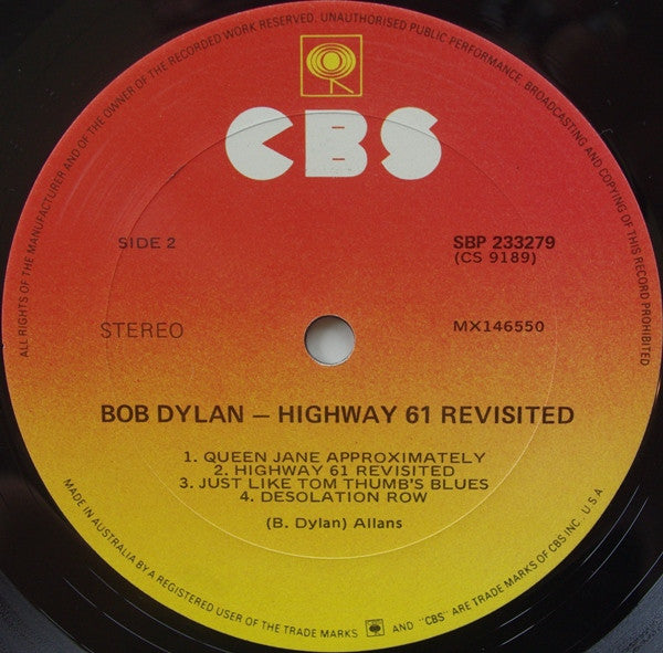 Bob Dylan : Highway 61 Revisited (LP, Album, RE)