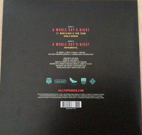 Hilltop Hoods, Montaigne (2), Tom Thum : A Whole Day's Night (7", Single, Ltd)