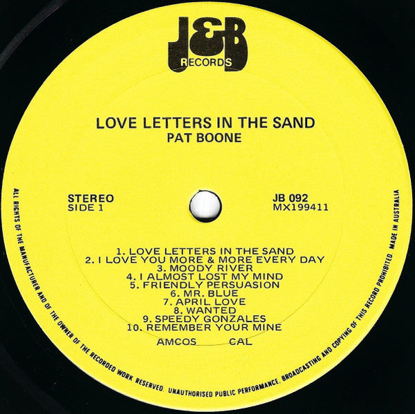 Pat Boone : Love Letters In The Sand (The Best Of Pat Boone) (LP, Comp)