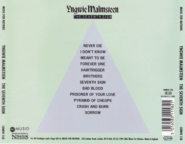 Yngwie Malmsteen : The Seventh Sign (CD, Album)