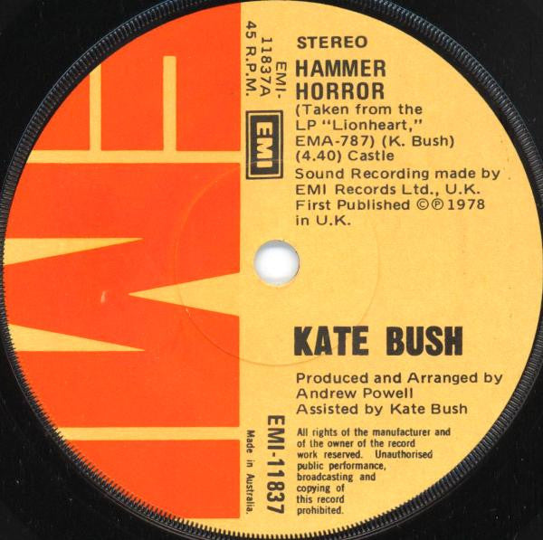 Kate Bush : Hammer Horror (7&quot;, Single)