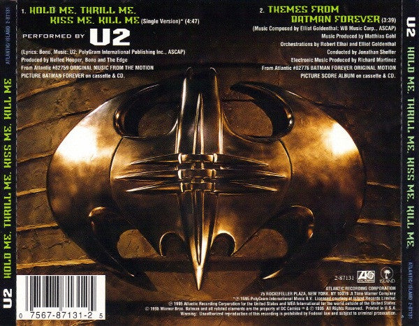 U2 : Hold Me, Thrill Me, Kiss Me, Kill Me (CD, Single)