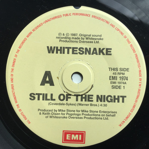 Whitesnake : Still Of The Night / Is This Love (7&quot;, Single)