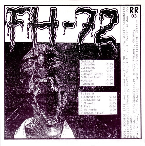 FH-72 : Demo '89/'90 (7", EP, Red)