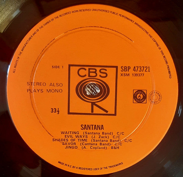 Santana : Santana (LP, Album, 1st)