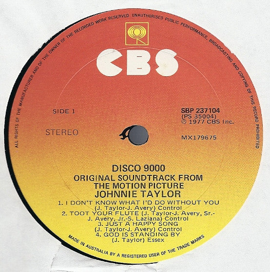 Johnnie Taylor : Disco 9000 (Original Soundtrack From The Motion Picture) (LP, Album)