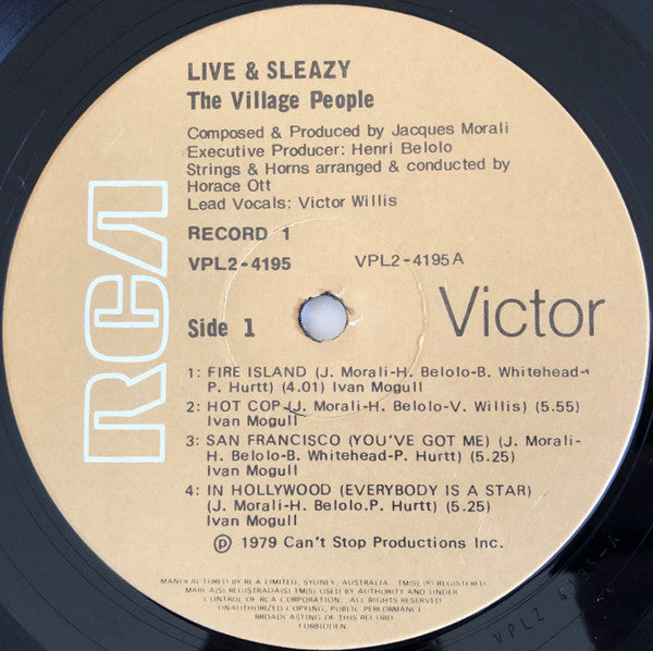 Village People : Live And Sleazy (2xLP, Album)