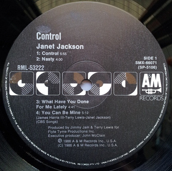Janet Jackson : Control (LP, Album, RE)