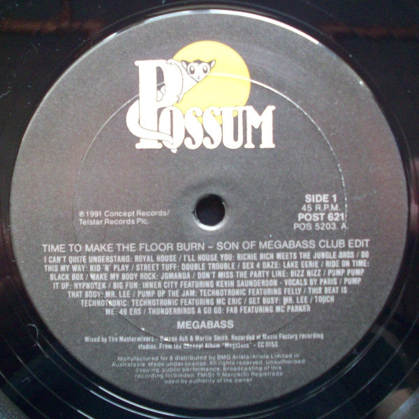 Megabass / The Mastermixers : Time To Make The Floor Burn / Get Down (12", Mixed)