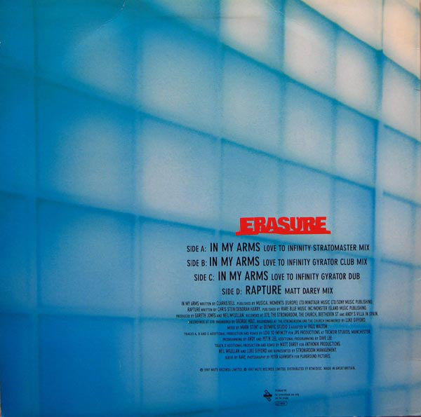 Erasure : In My Arms / Rapture (Club Promo) (2x12", Promo)