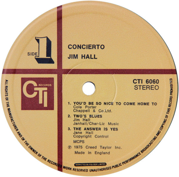 Jim Hall : Concierto (LP, Album)