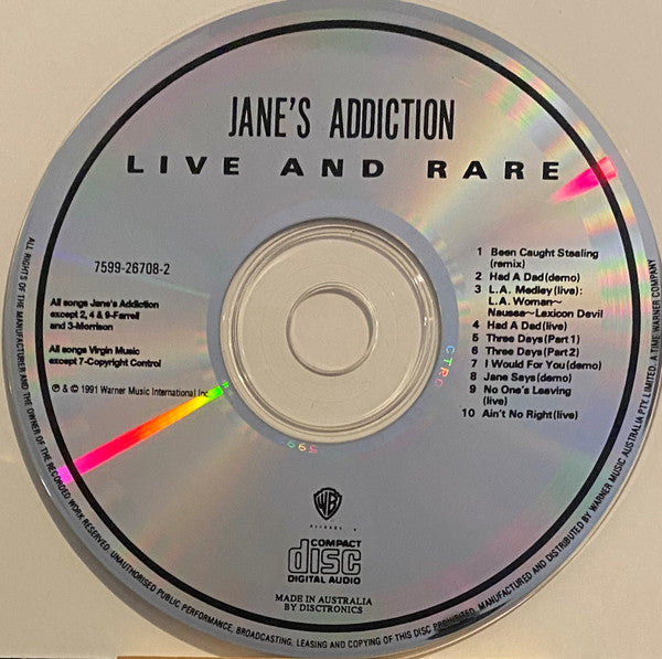 Jane's Addiction : Live And Rare (CD, Comp, Dis)