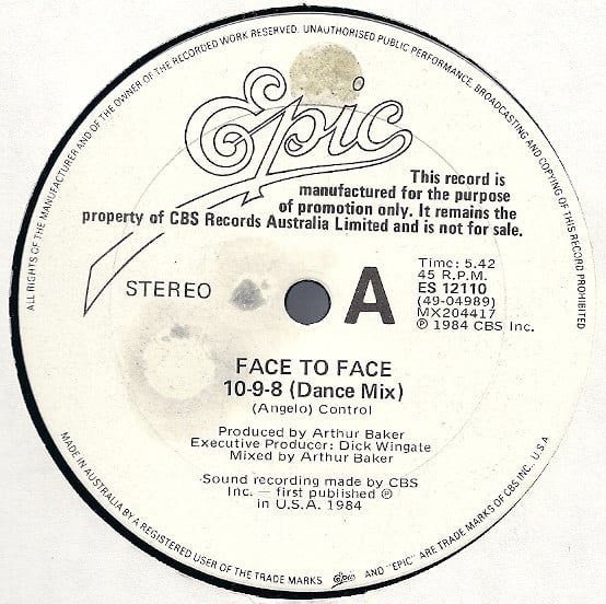 Face To Face (3) : 10-9-8 (Dance Mix) (12&quot;, Promo)