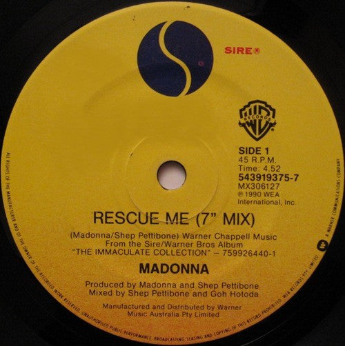 Madonna : Rescue Me (7")