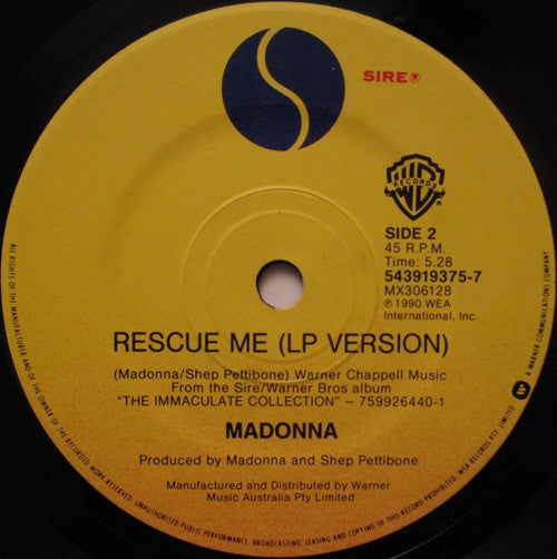 Madonna : Rescue Me (7")