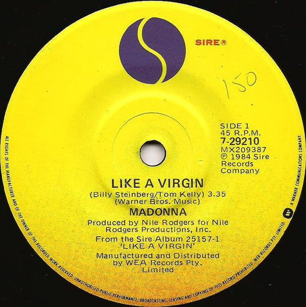 Madonna : Like A Virgin (7", Single)