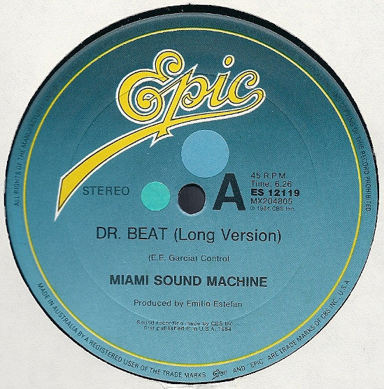 Miami Sound Machine : Dr. Beat (Extended Dance Remix) (12")