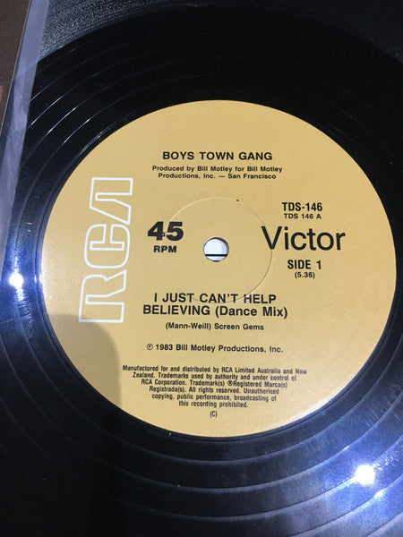 Boys Town Gang : I Just Can't Help Believing (12")