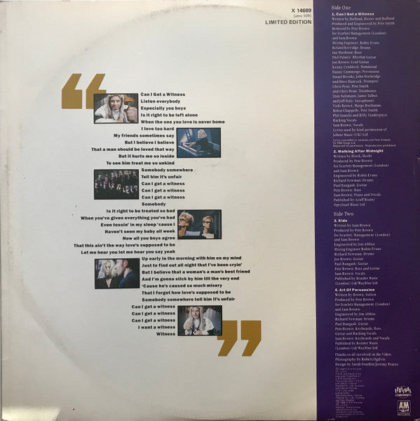 Sam Brown : Can I Get A Witness (12", Ltd)