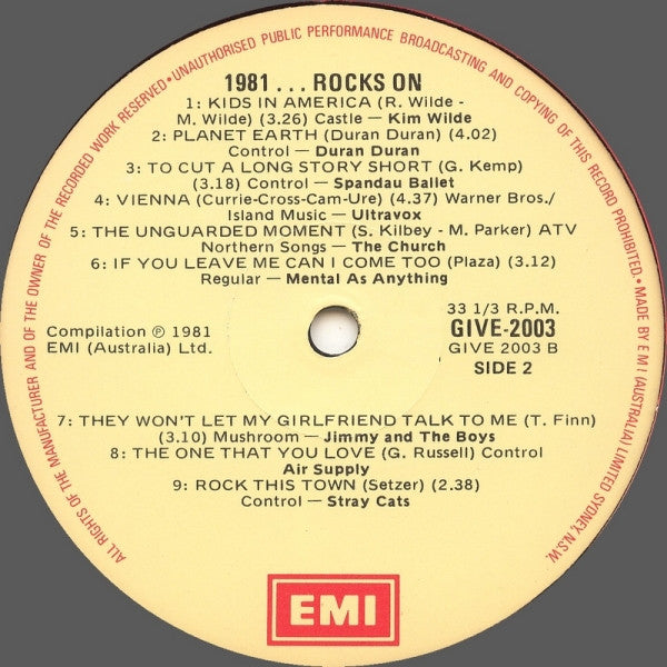 Various : 1981...Rocks On (LP, Comp)