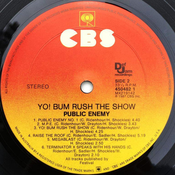 Public Enemy : Yo! Bum Rush The Show (LP, Album)