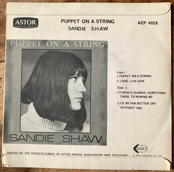 Sandie Shaw : Puppet On A String (7", EP, RP, EP/)