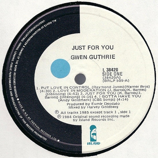 Gwen Guthrie : Just For You (LP, Album)